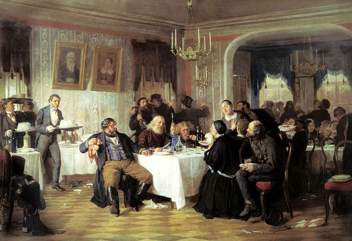 Фирс Сергеевич Журавлев. "Купеческие поминки" 1876 г.