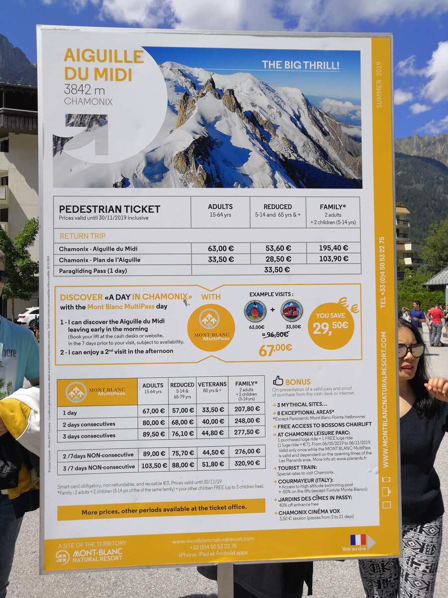 Цены на разные виды билетов и ...