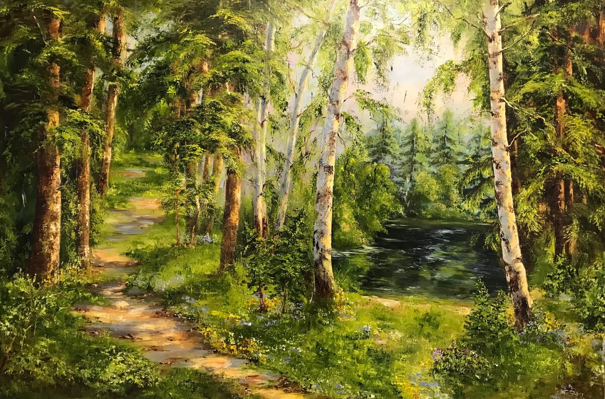 "Лесная тропинка" (80/120 см, холст/масло, 2019 г.) - Художник Диана Маливани