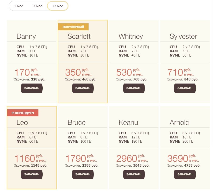 огромный выбор серверов