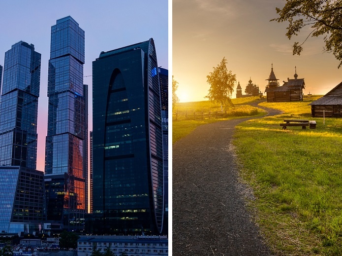 В  городе значительно сложнее поддерживать душевную чистоту.  Деревня в этом плане вне конкуренции. Сама природа благоприятствует ясности ума и чистоте сердца. Поэтому большинство городских жителей стараются вырваться на природу как только появляется такая возможность. Все чувствуют связь с природой, которую современная цивилизация почти потеряла...