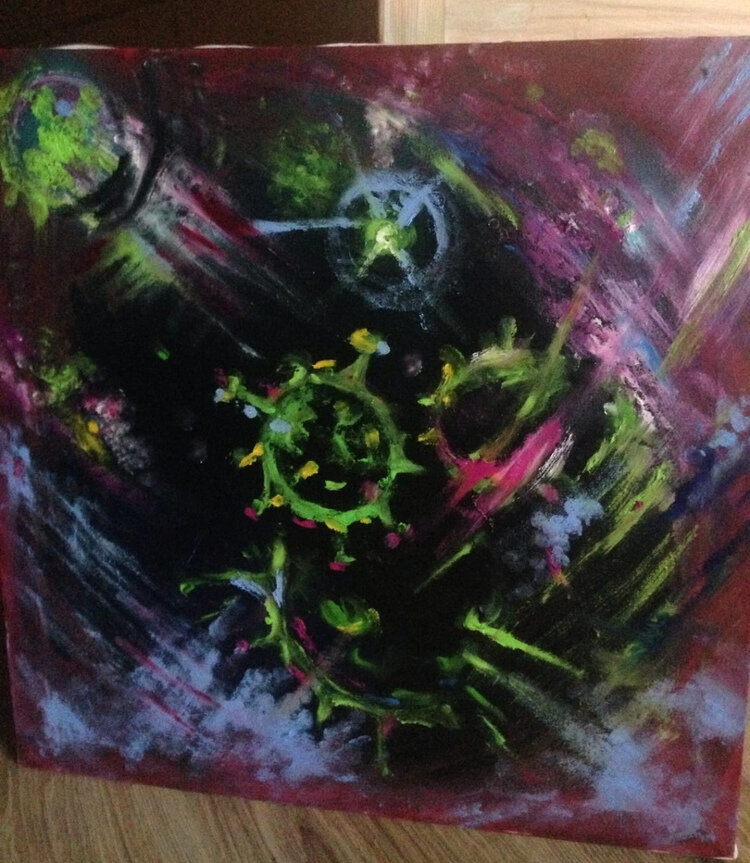 Картина курской художницы «Коронавирус в Чёрной Дыре»