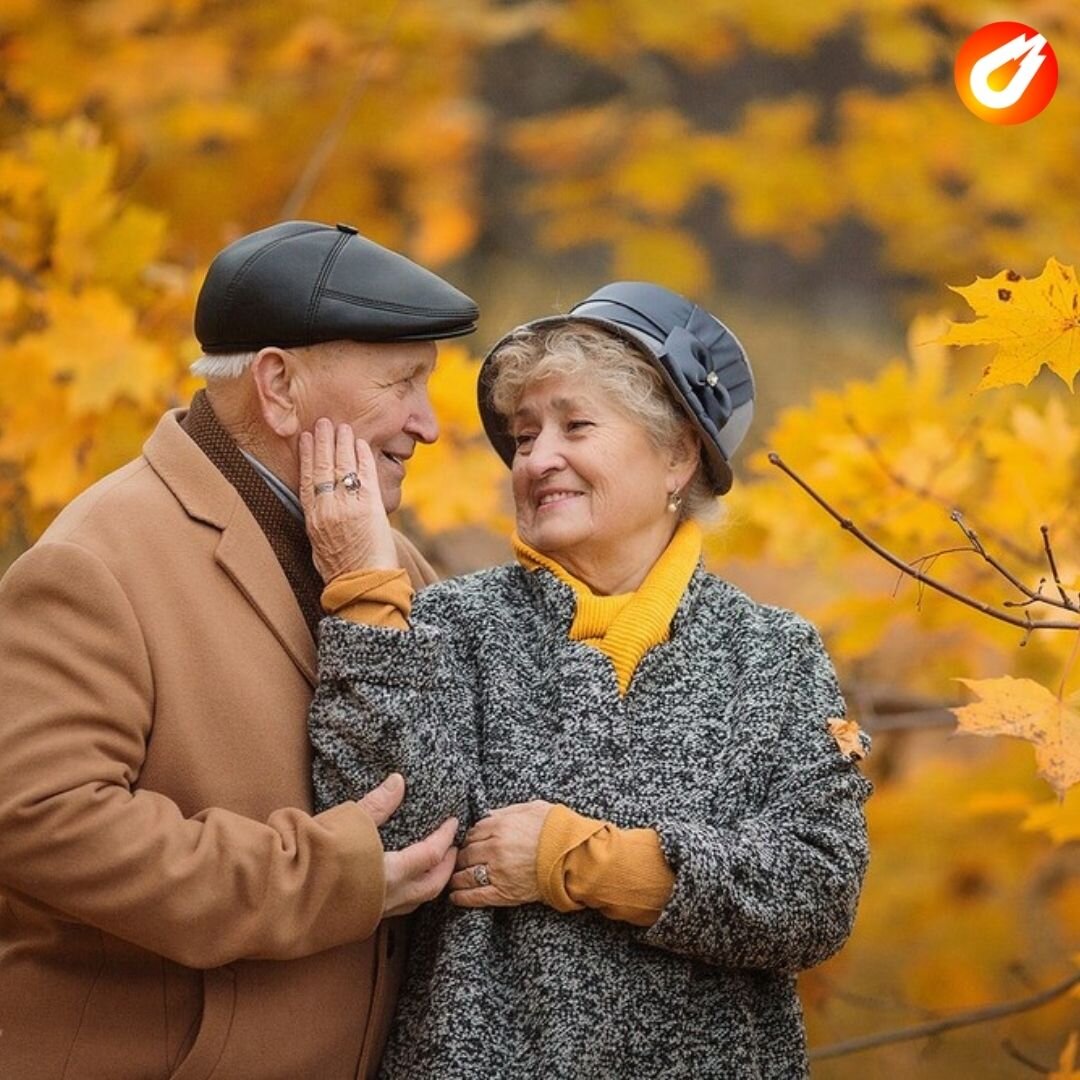 Счастливые пенсионеры осень