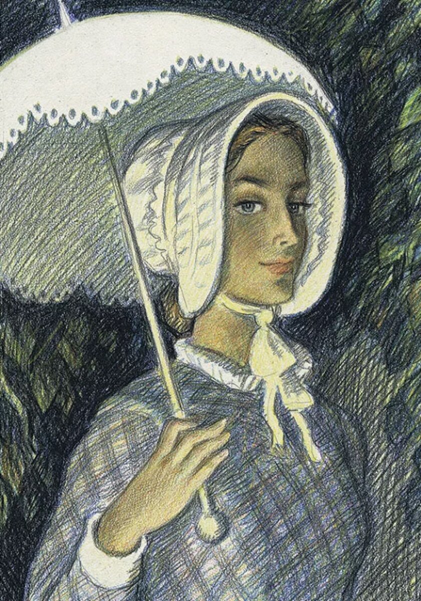 Ю.С. Гершкович. Ольга Ильинская. Иллюстрация к роману И.А. Гончарова "Обломов"