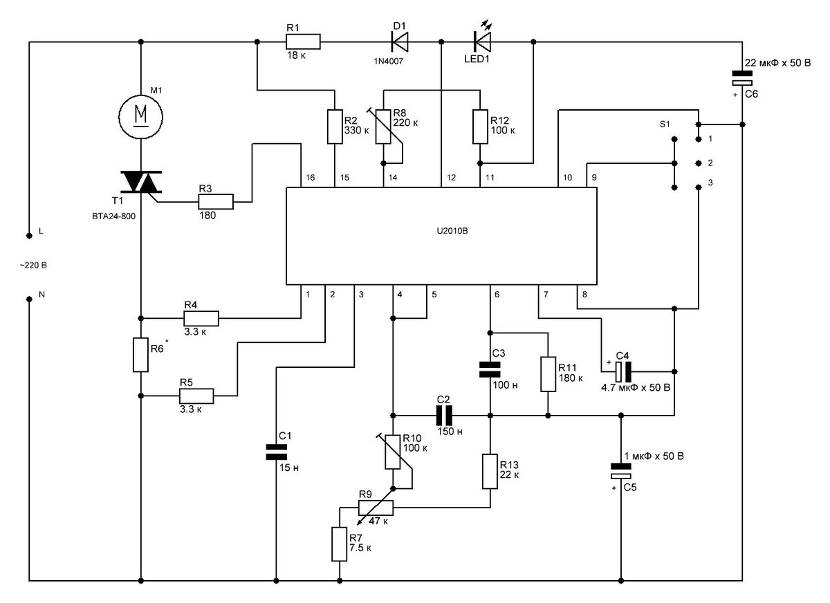 Pic16f716 схема регулятора оборотов