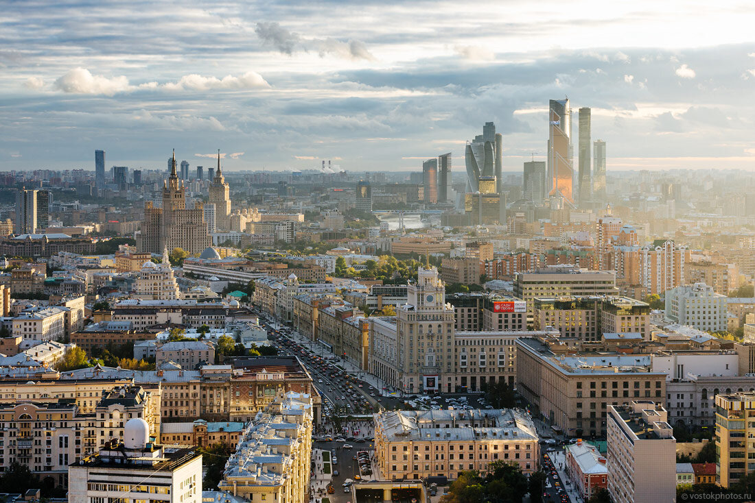 вид москвы с высоты птичьего полета