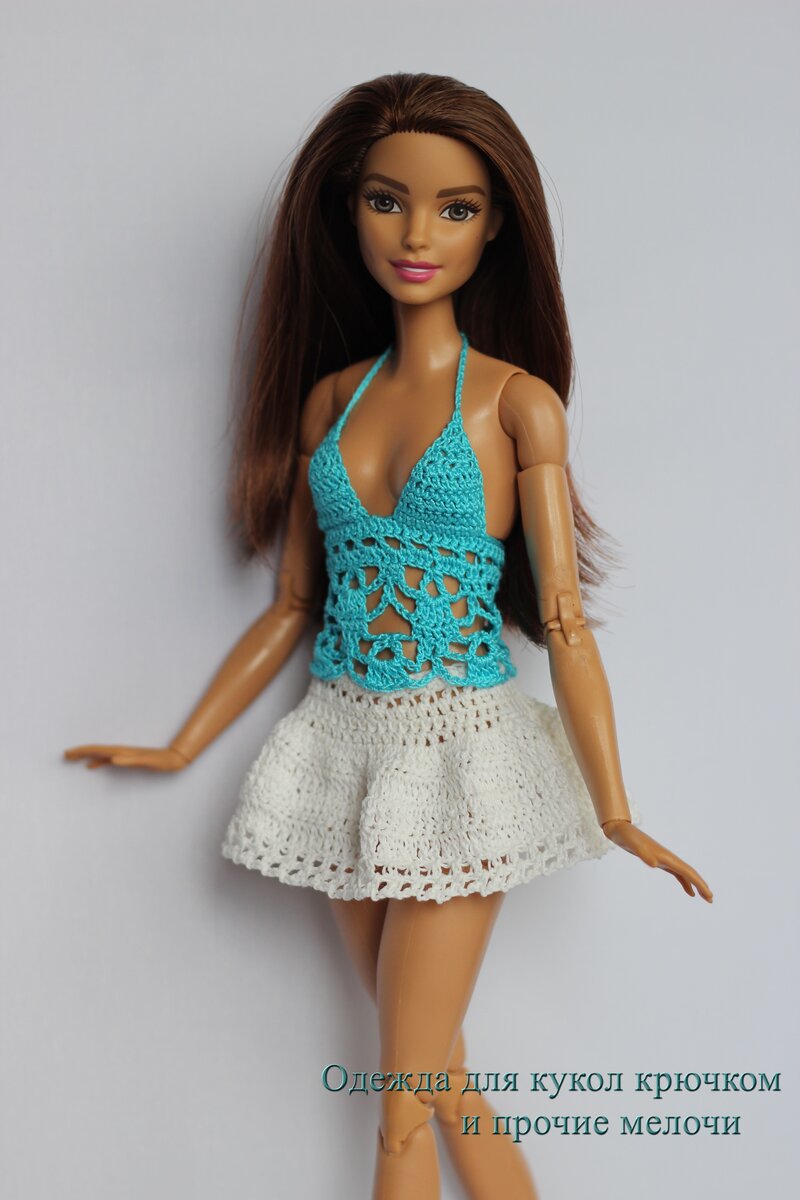 KasatkaDollsFashions: Купальник крючком для куклы Барби / Crochet swimsuit for Barbie dolls