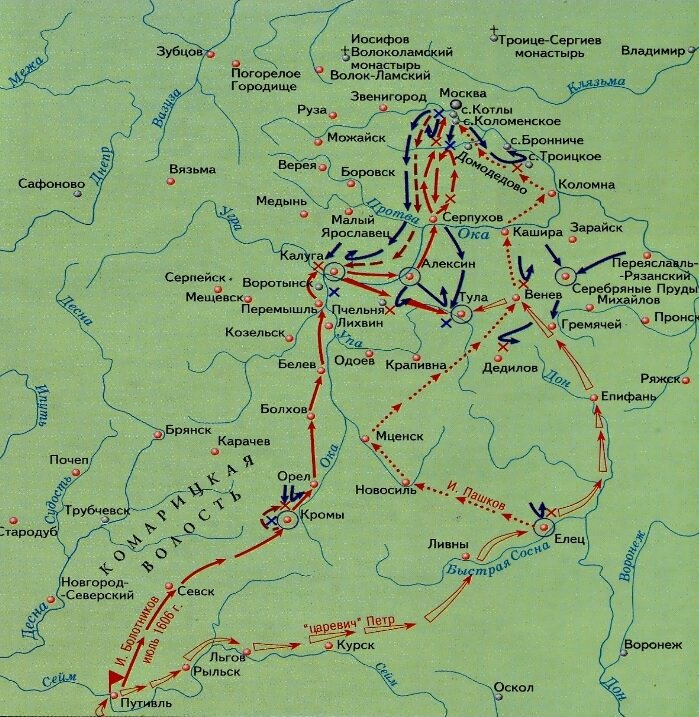 Карта восстание в россии в 40 70