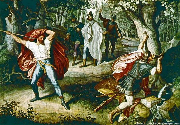 «Смерть Зигфрида»  Юлиус Шнорр фон Карольсфельд, 1847 г.