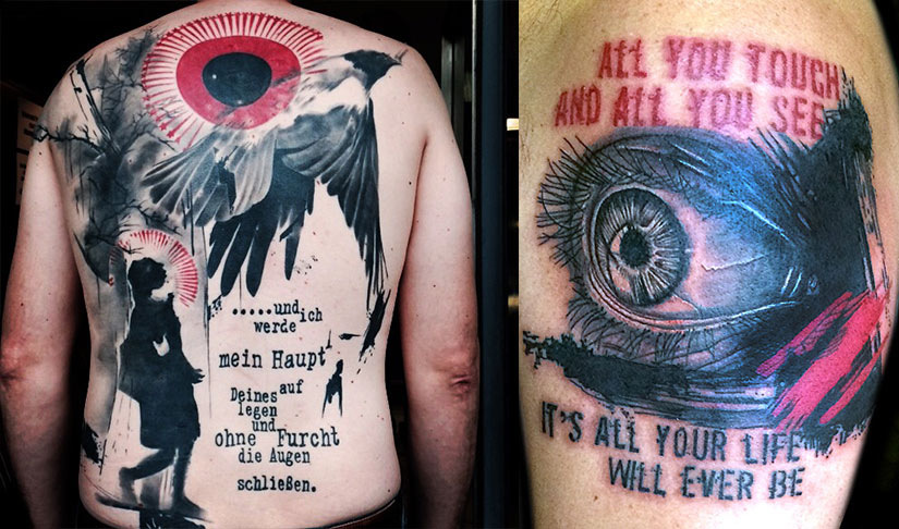 Тату в стиле Trash Polka