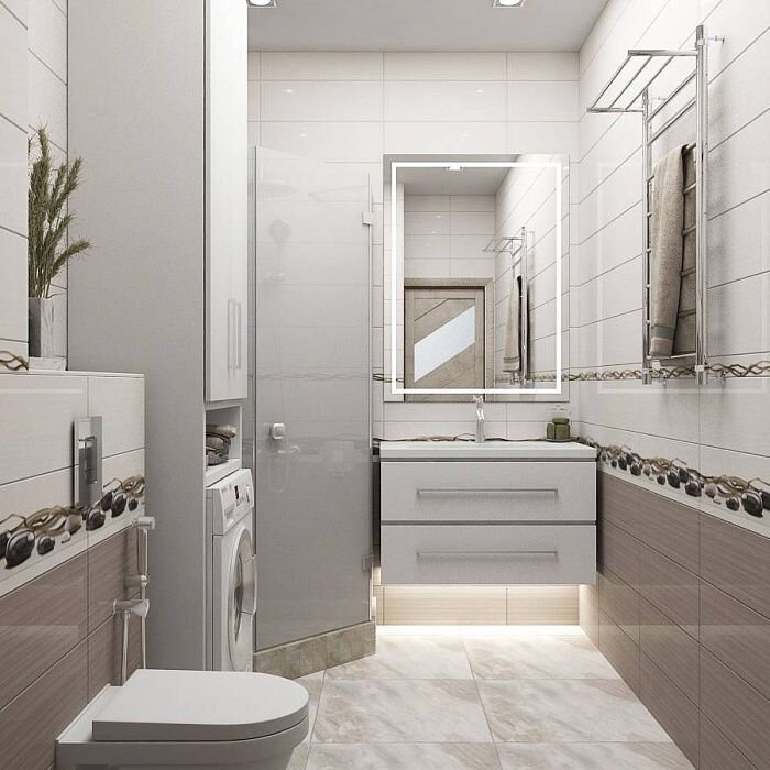 Дизайн интерьера ванной комнаты, компания Домострой