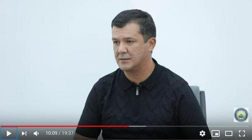 Скриншот интервью заместителя хокима Алмазарского района Ташкента Абдурасула Вахабова. Съемка пресс-службы хокимията ТашкентаТашкента