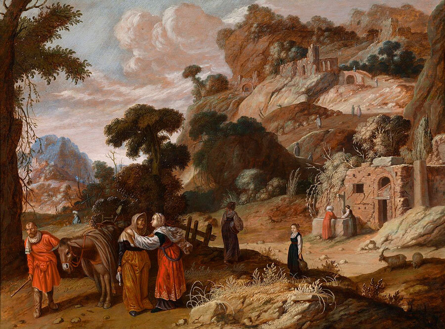 Якоб Симеон Пинас. Ноеминь и Руфь отправляются в путь, ок. 1650