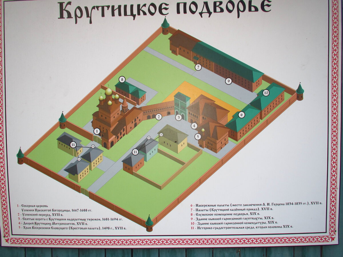 Крутицкое подворье схема территории