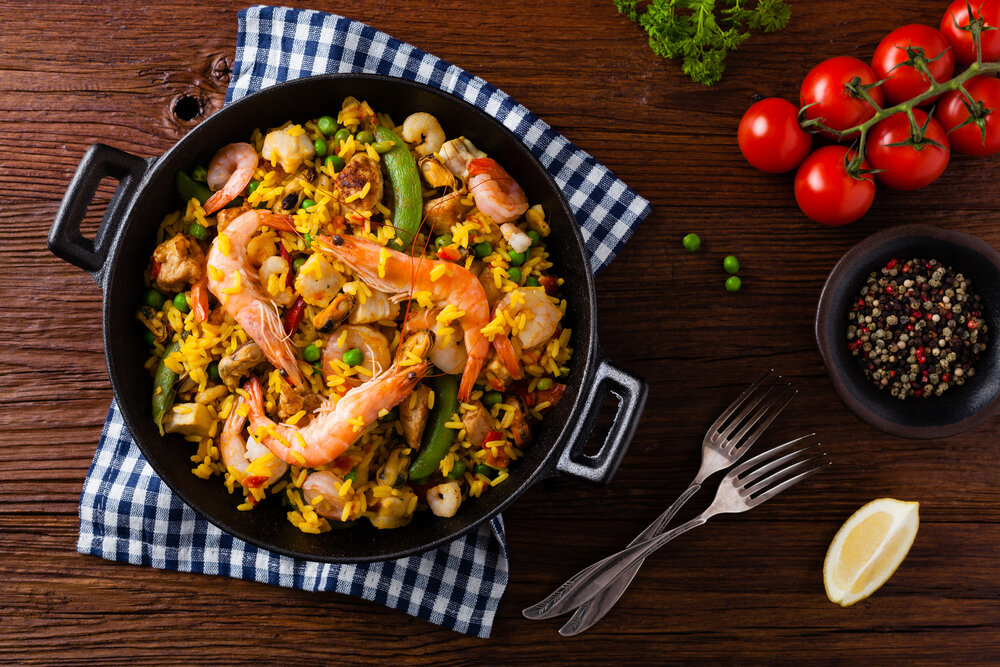 Паэлья с морепродуктами paella de mariscos