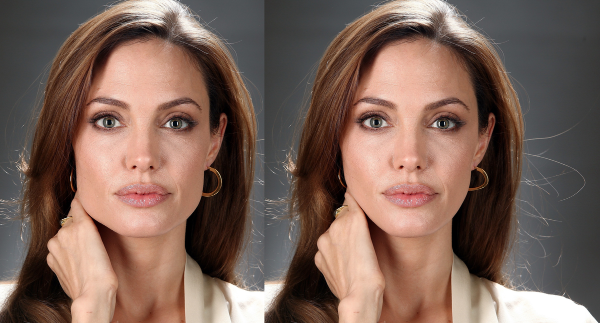 До и После: Подгоняем лицо Анджелины Джоли под стандарт красоты в Фотошоп