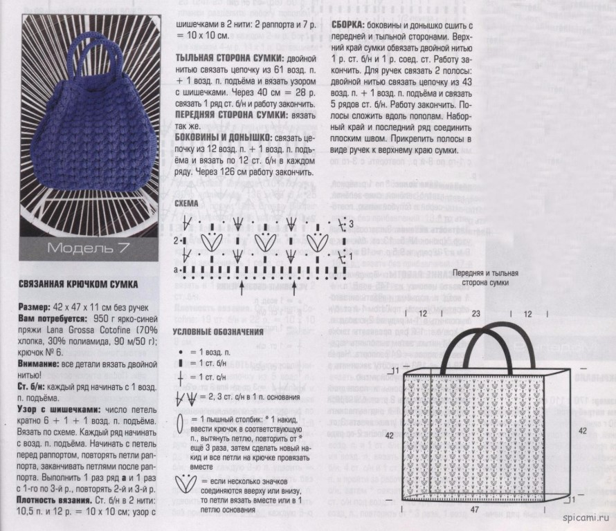 Как вязать сумки крючком схемы и описание