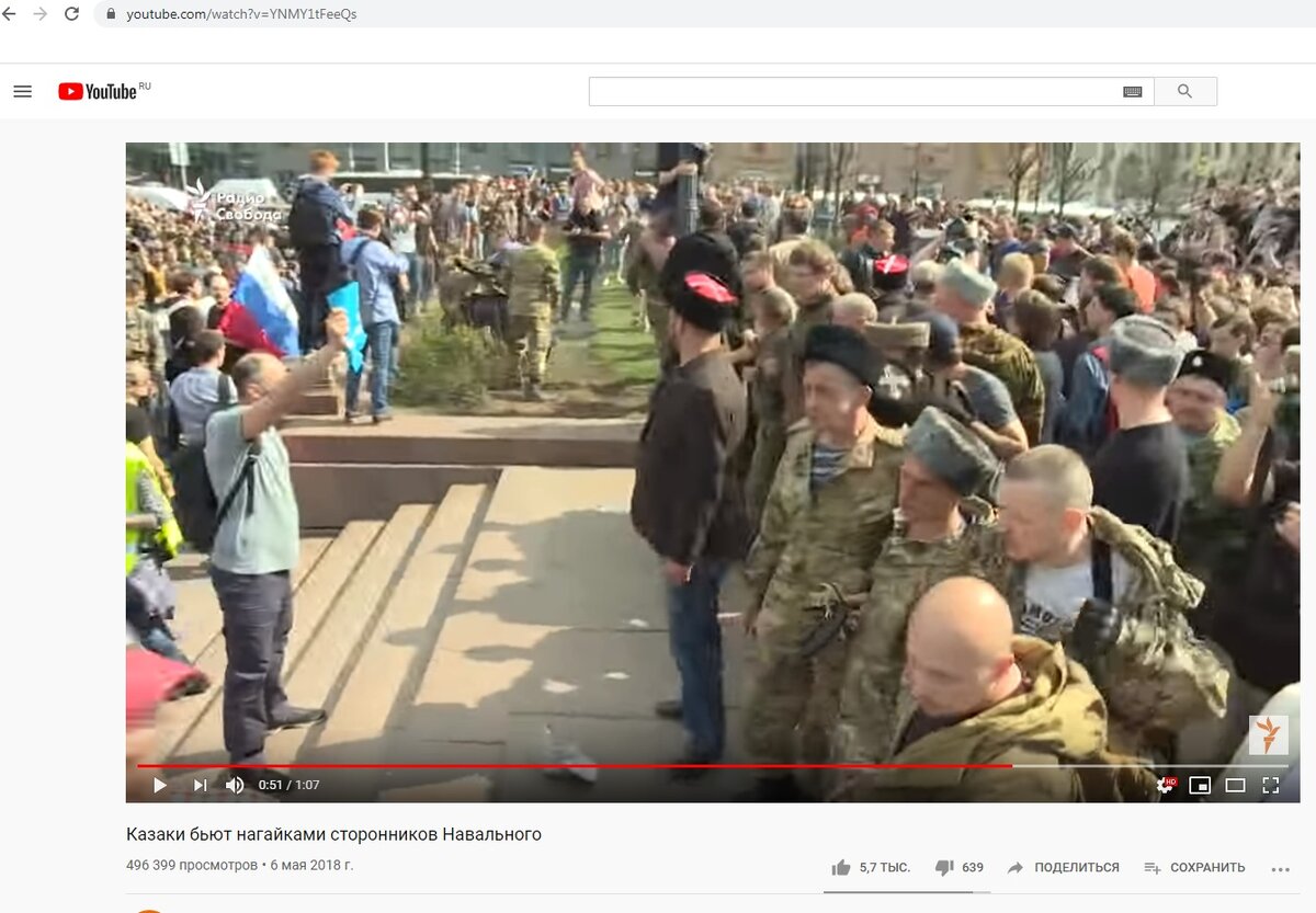 Доблестные казаки "разгоняют" митинг сторонников А. Навального. Нагайками.
Источник: https://www.youtube.com/watch?v=YNMY1tFeeQs