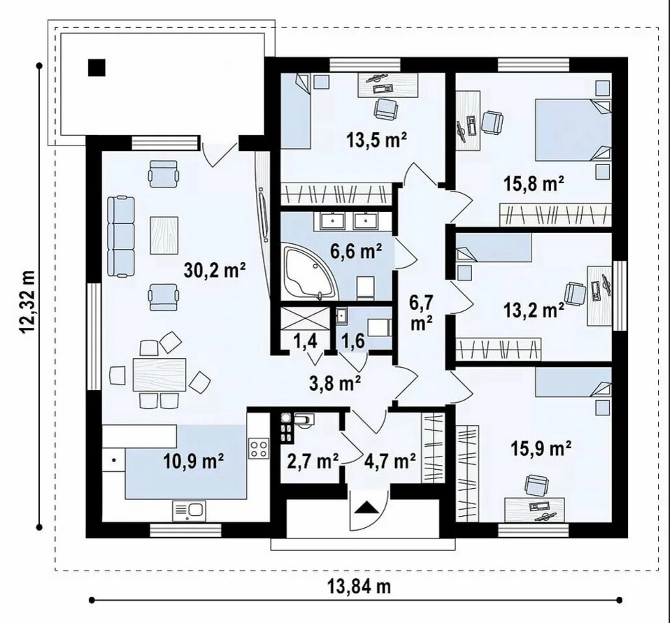 Интересные проекты одноэтажных домов | Home and garden | Дзен