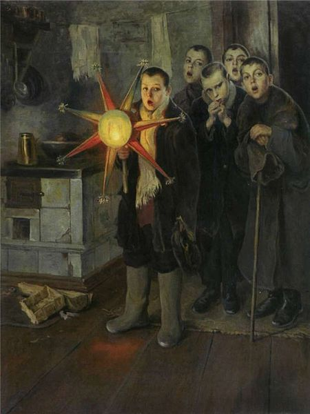 Н. К. Пимоненко Колядки 1880-е годы. Здесь и далее изображения для создания праздничной атмосферы.