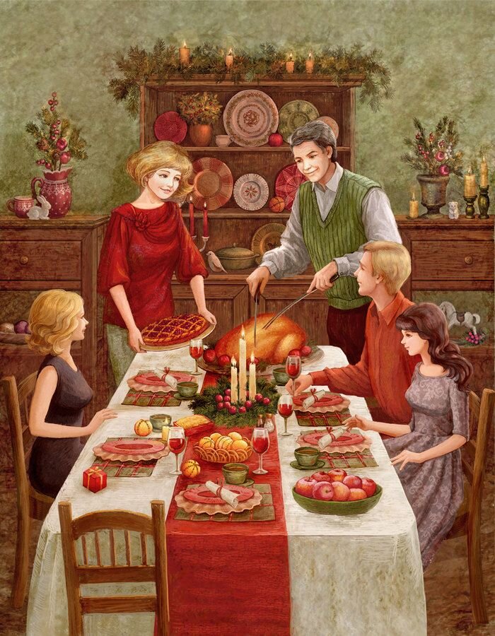 Рождественский стол. рисунок с Яндекс.картинки