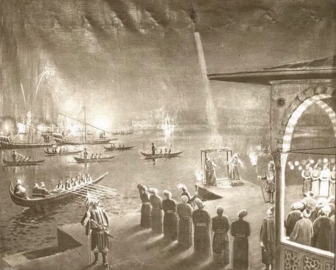 гравюра полета Лагари Хасана Челеби