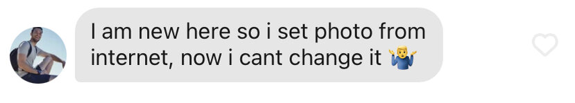 "Я здесь новенький и нашёл фото с интернета и теперь не знаю как поменять её"