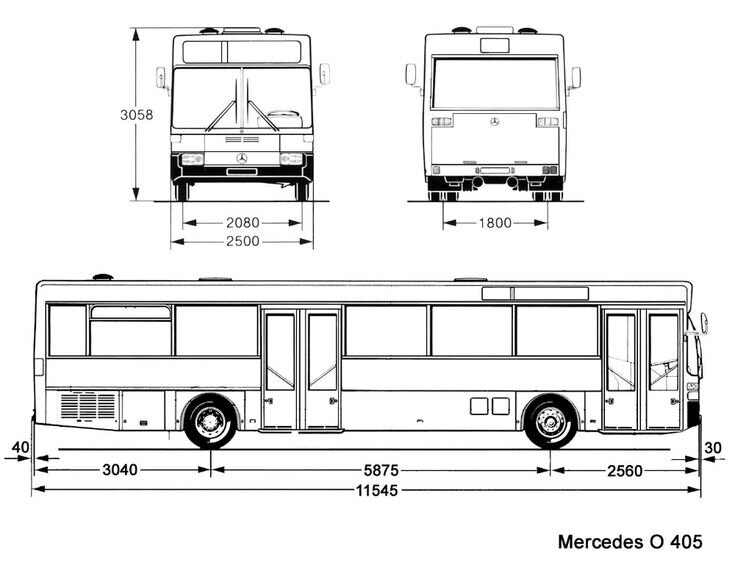 Смотреть автобусы американские чертеж