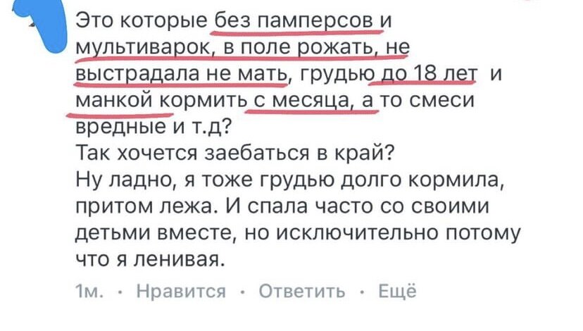 Вот ещё одна «счастливая мамочка» рассуждает о ЕМ