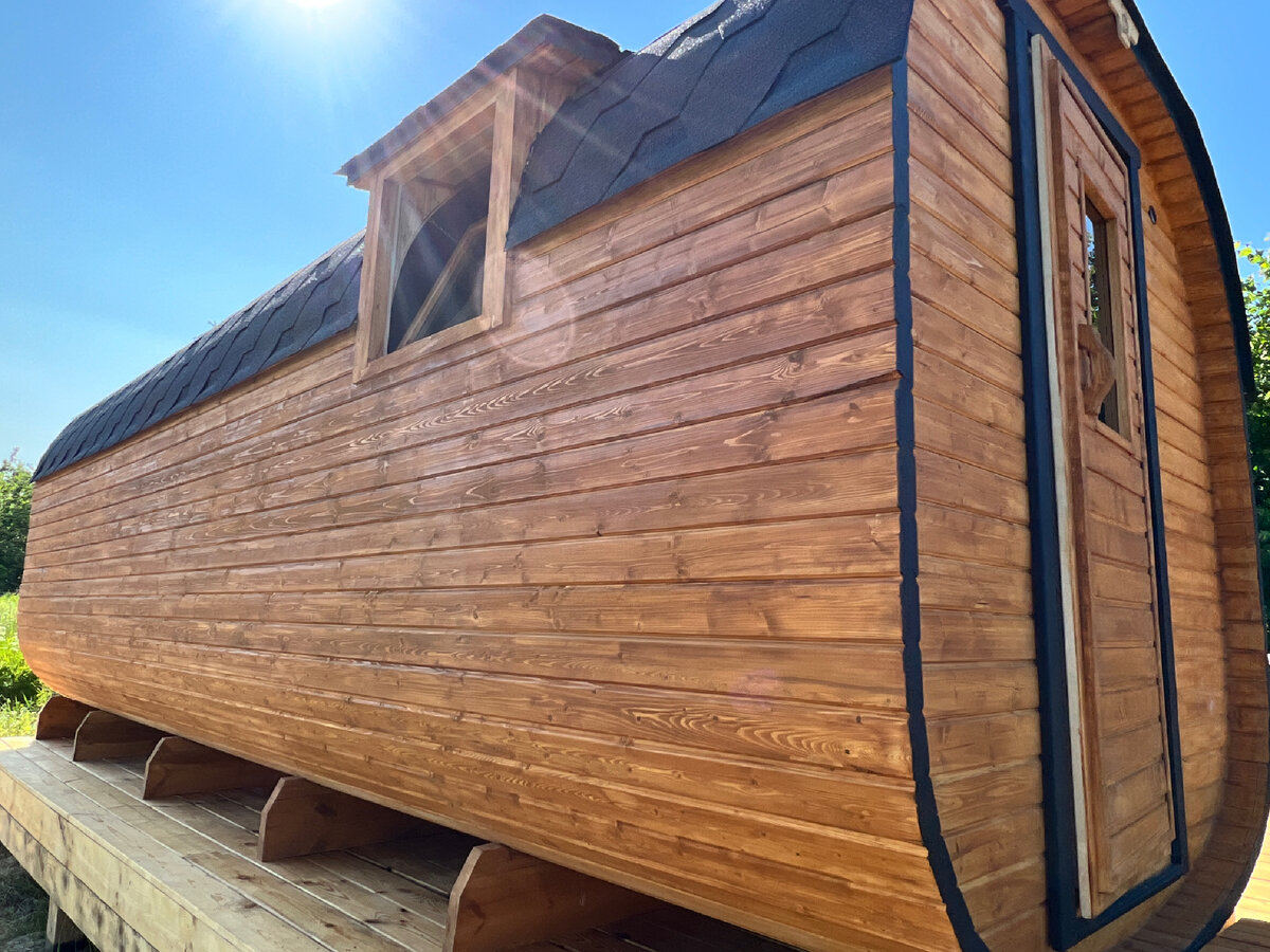 Ну очень красивая баня-бочка