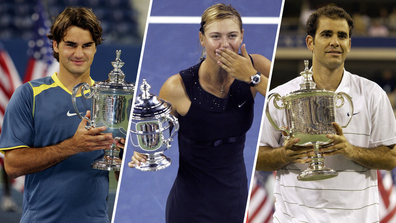    Роджер Федерер, Мария Шарапова, Пит Сампрас. Getty Images