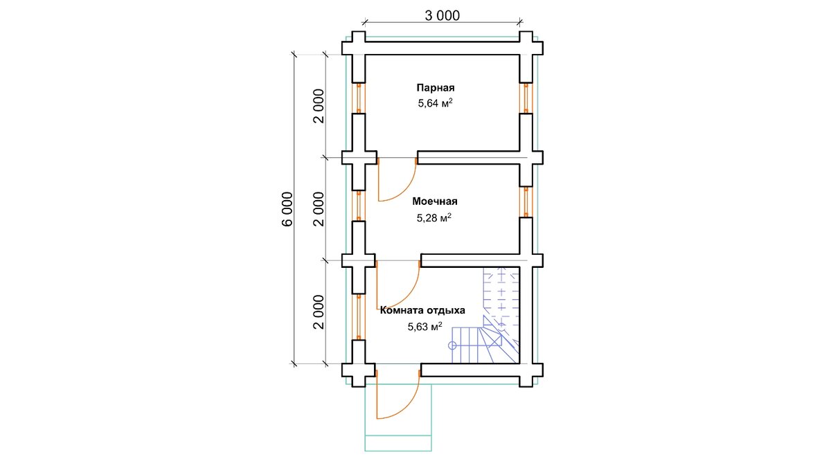 Даже такой небольшой сруб бани 3х6 можно сделать с чердаком, по сути вторым этажом, которые можно использовать как комнату для отдыха. Летом тут можно ночевать, а если сделать утепление крыши и чердака, то и в зимнее время.