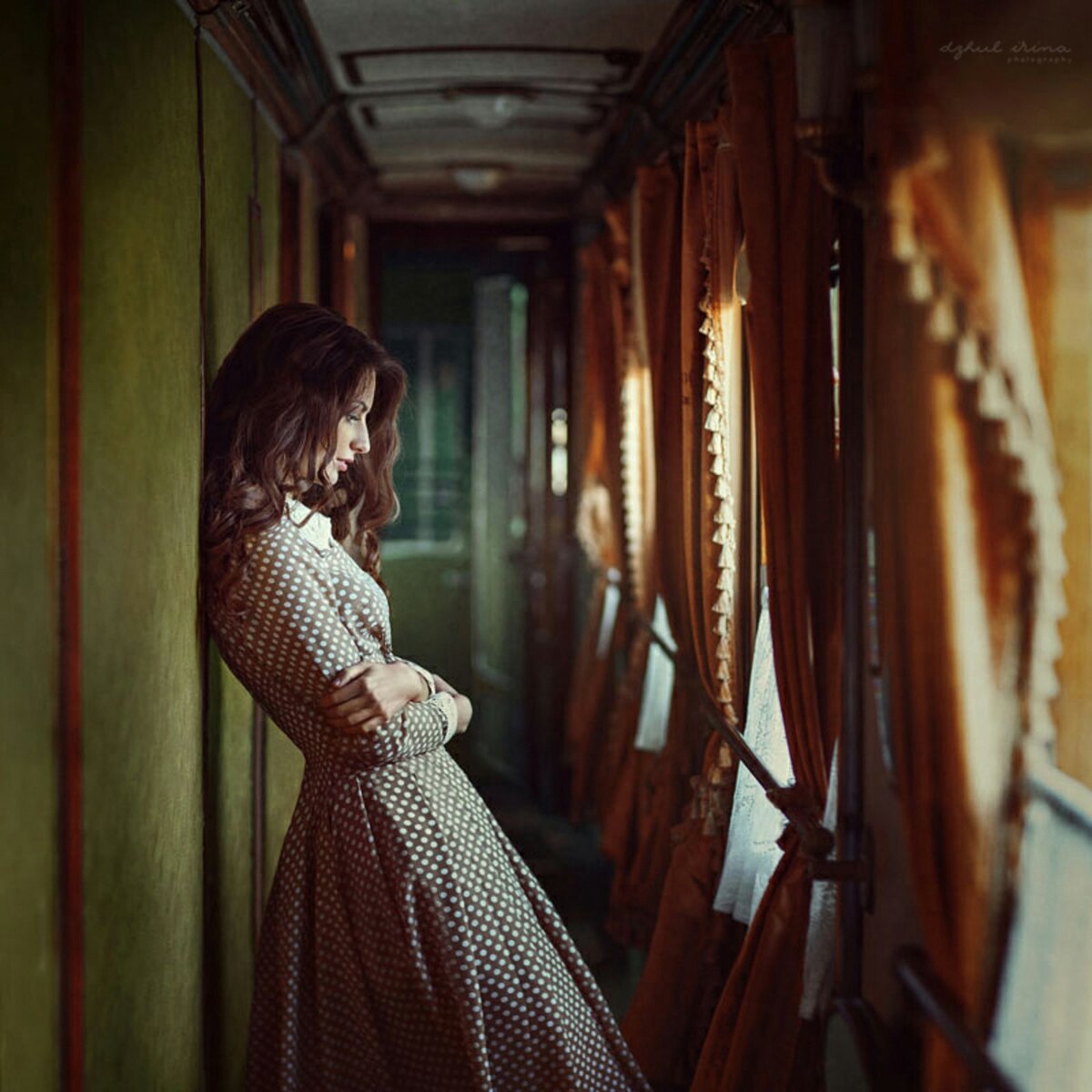 Женщина в купе поезда