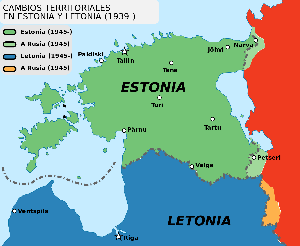 Светло-зеленым выделены земли, на которые претендует Эстония. Фото: wikiyy.com