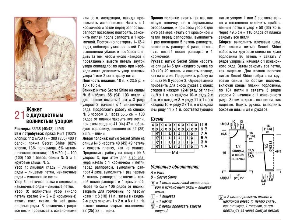 Журнал схемы вязания спицами