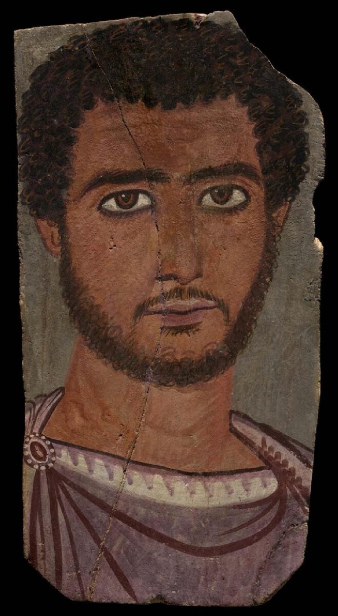 Портрет молодого человека. 3 век нашей эры. Темпера, дерево. Бостонский музей изящных искусств. https://collections.mfa.org/objects/164157/funerary-portrait-of-a-young-man