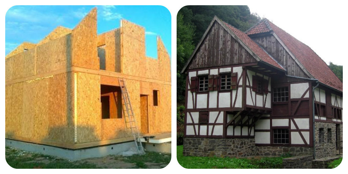 Слева - канадский дом, справа - немецкий