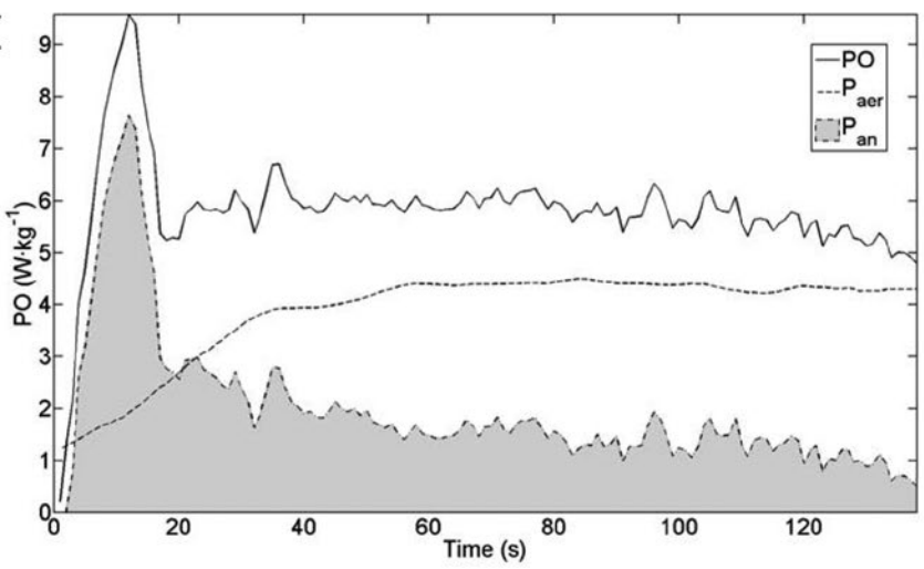 Графическая иллюстрация метода общей эффективности [Noordhof, D. A., et al. (2013). "Determining Anaerobic Capacity in Sporting Activities." Int J Sports Physiol Perform 8: 475-482]