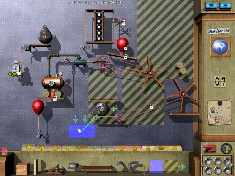 Все заработало. Игра профессор Crazy Machines. Crazy Machines 2005. Crazy Machines мигалка. Crazy Machines уровень 47.