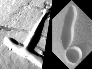 Т-образная форма и что-то вроде кратеров.