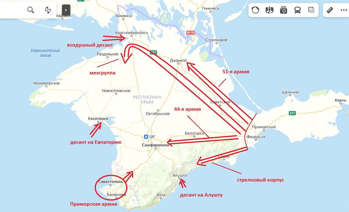 План действий Кавказского фронта согласно докладу от 1 января 1942 г.