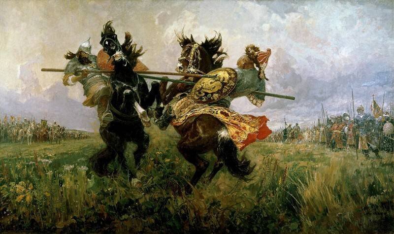 Михаил Авилов. Поединок Пересвета с Челубеем. 1943