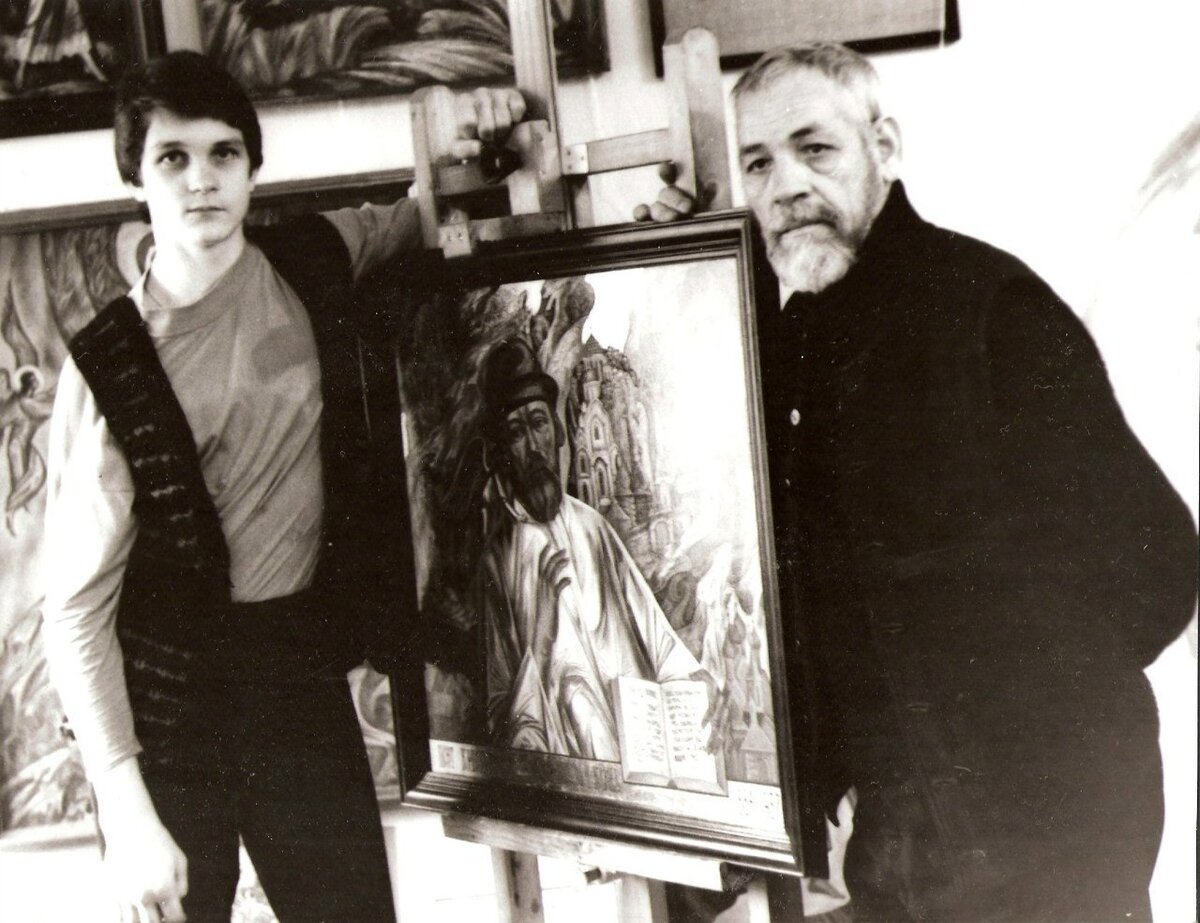 Г. М. Сорокин с сыном Константином (фото: группа ВКонтакте Константина Сорокина, посвященная творчеству художника Г. М. Сорокина) 