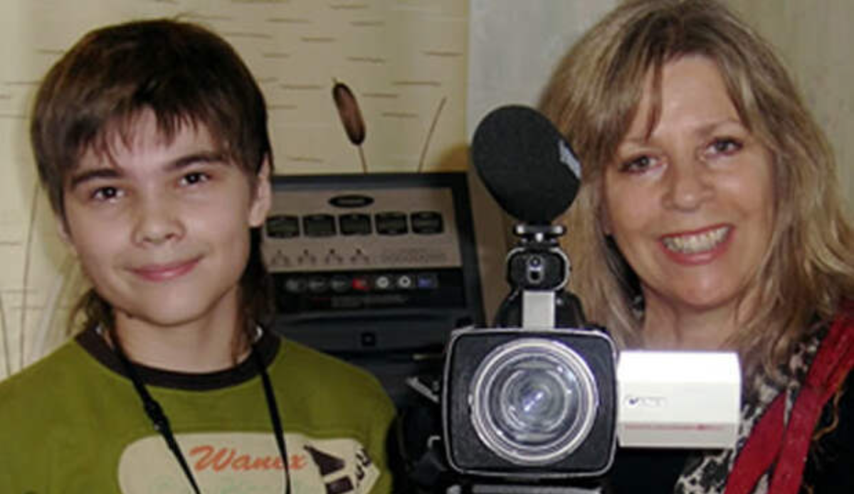 15-летний Борис Киприянович и журналистка из США, которая брала у него интервью