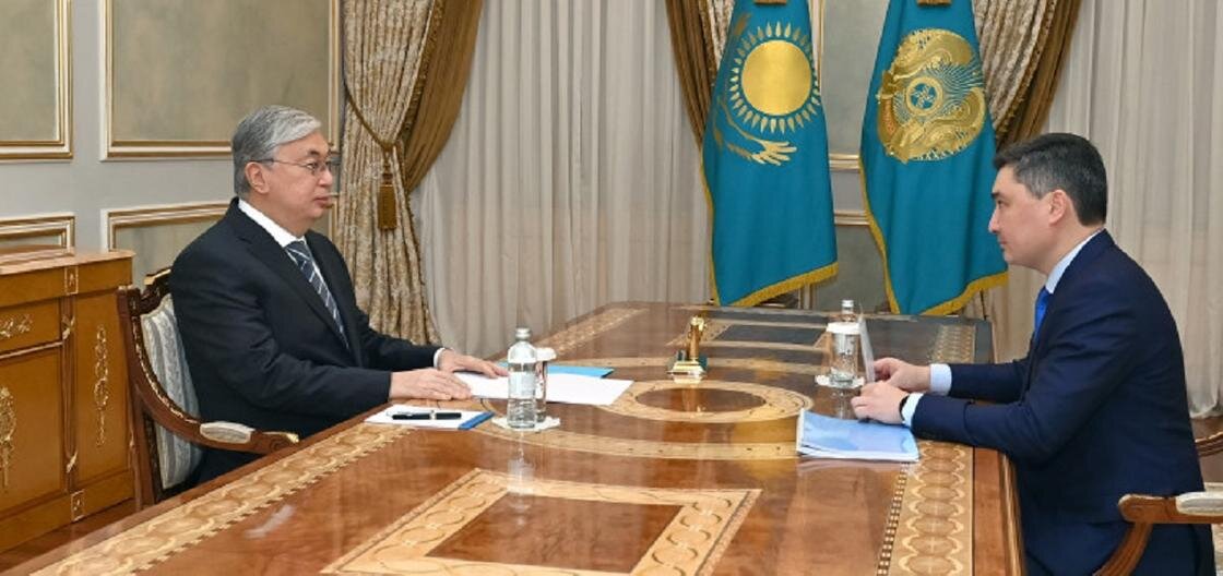    Касым-Жомарт Токаев и Олжас Бектенов:akorda.kz