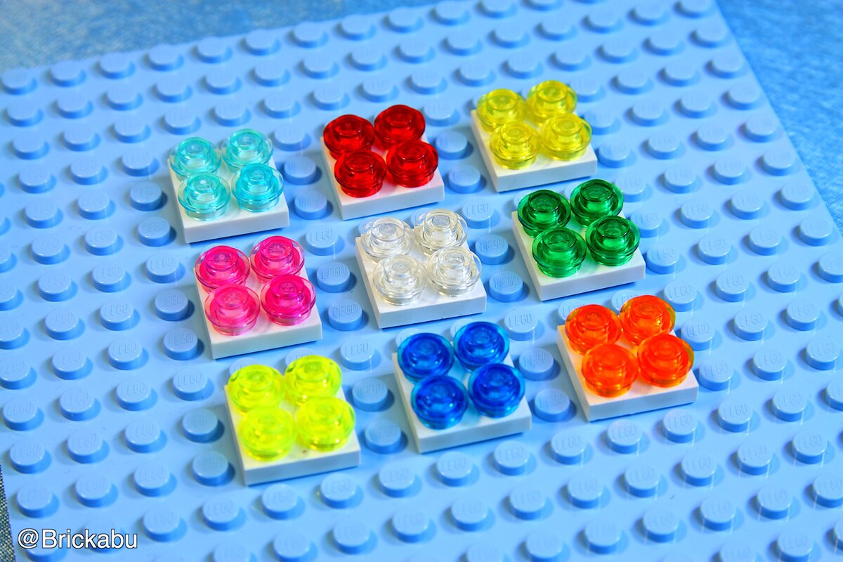 LEGO пластинки 2х2, декорированные прозрачными точками