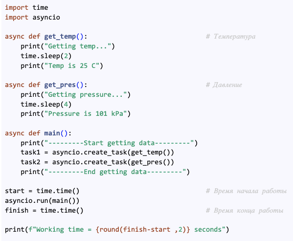 Асинхронное программирование python