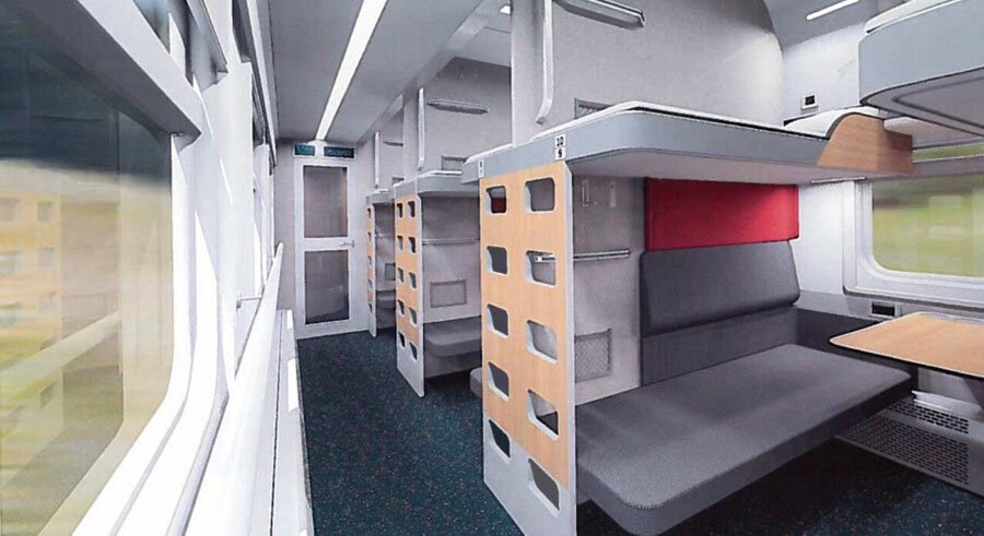 Рендер плацкарта без боковушек