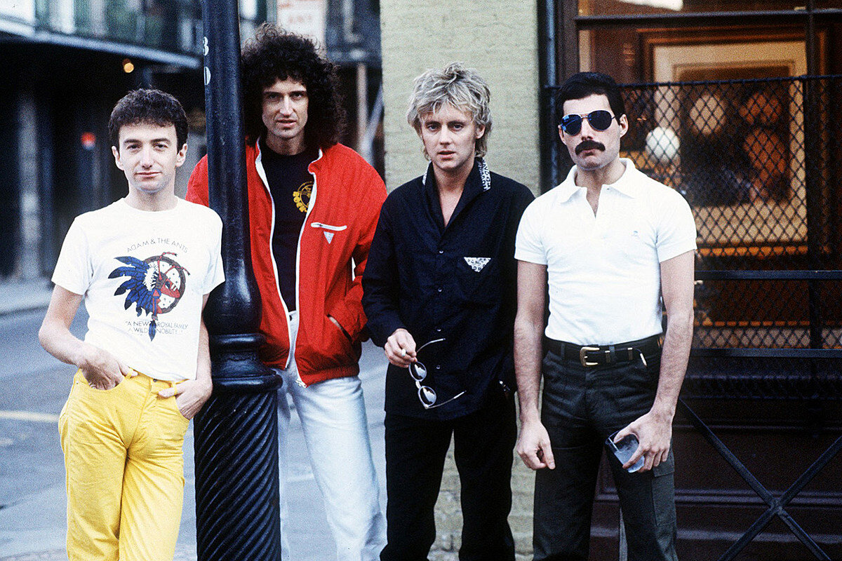 Легендарные музыканты "Queen"  во время гастролей по Северной Америке в 1980 г.