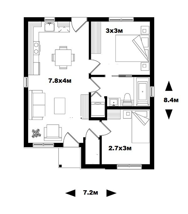 Планировка (найдено на сайте thehousedesigners)
